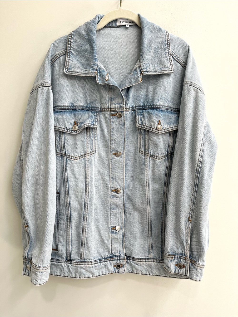 WeWoreWhat Oversized Denim Jacket Light Wash Size Small